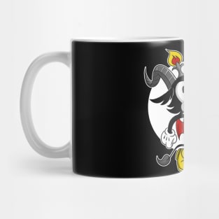 Atheist Satan Cute Baphomet occult dark goat whistling old Cartoon Mug